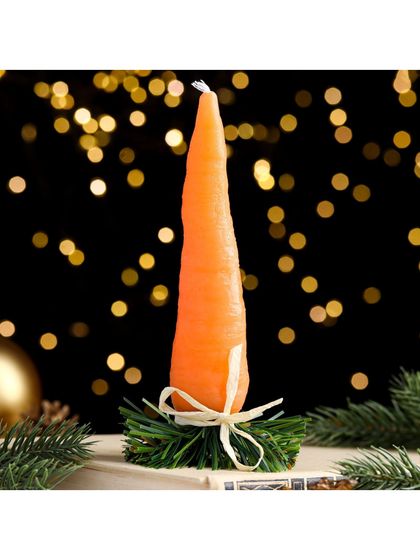 !09 Свеча (набор 2 штуки) декоративная «Морковка», 5.5×16.5 см.