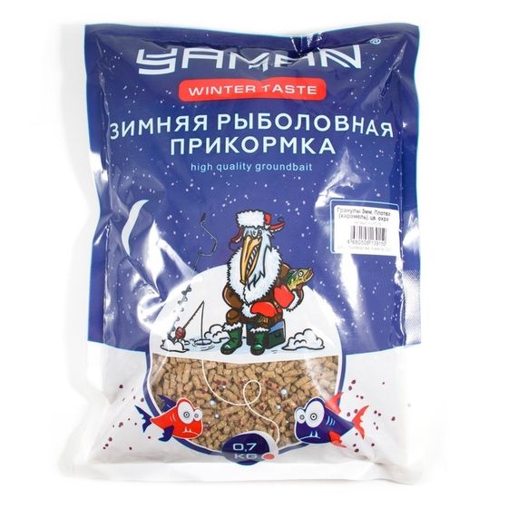 Прикормка Yaman Winter Taste гранулы 3мм, Плотва зимняя карамель, цвет охра, 700 г