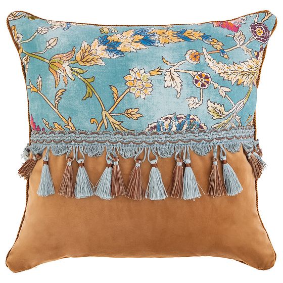 !09 Подушка декоративная «Антик», размер 45x45 см 100% хлопок цвет бирюзовый/коричневый