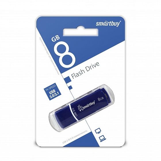 Флеш диск 8Gb Smartbuy Crown SB8GBCRW-Bl USB3.0 синий