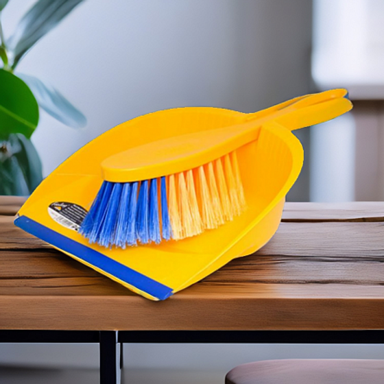 Совок+щетка пластик СОФТ ФИЛ (син/желт)