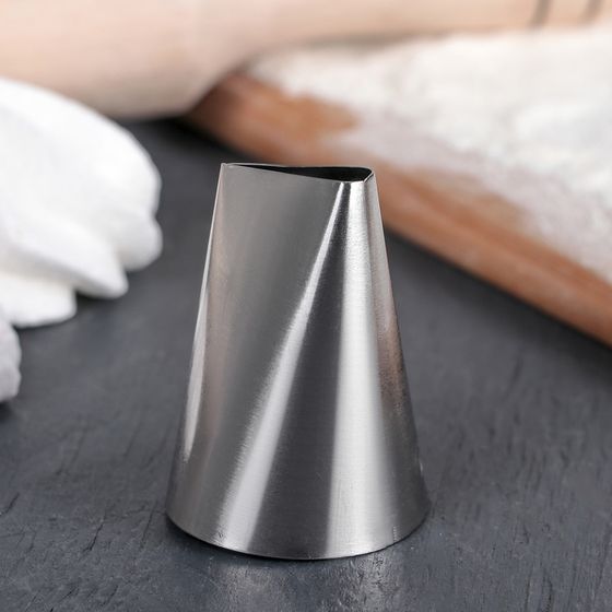 !09 Набор 2 предмета - Насадка кондитерская «Лепесток», d=3,4 см, выход 2,3 см, нержавеющая сталь