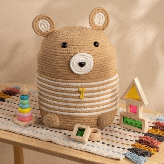 Корзина для хранения SL Home «Медведь», плетёная, ручной работы, 25×26×41 см, коричневая