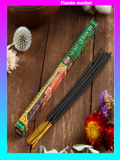 Благовония &quot;HEM Night Queen&quot; (Королева ночи), четырехгранник, 8 палочек (2 штуки)