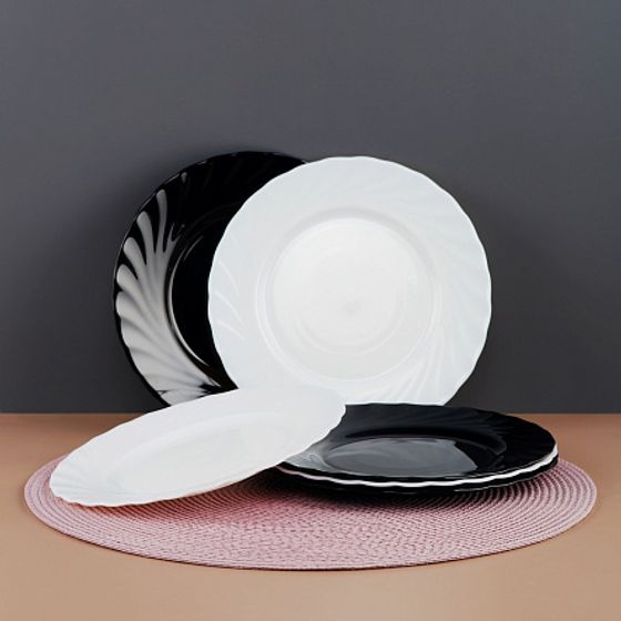 Набор столовый ТРИАНОН черно-белый 19пр