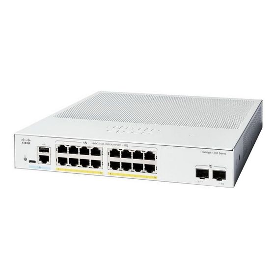 Коммутатор Cisco Catalyst C1300-16P-2G (L2) 16x1Гбит/с 2SFP+ 16PoE 120W управляемый