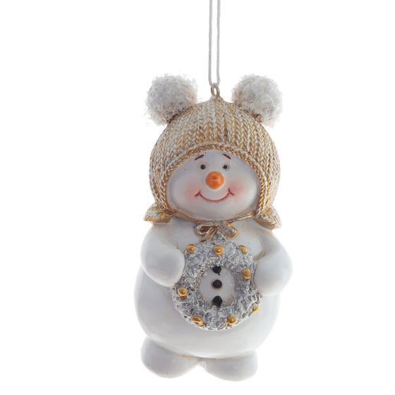 Изделие декоративное подвесное "Снеговик", L6 W4,5 H10 см, 2в.