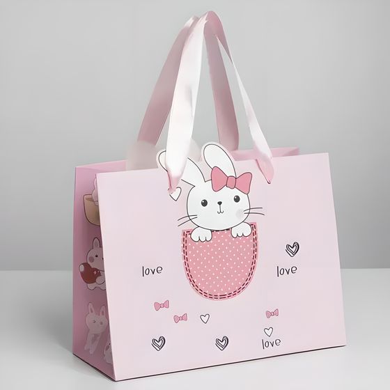 !Пакет «Зайчик в кармашке» 2 штуки 30 х 12 х 25 см,