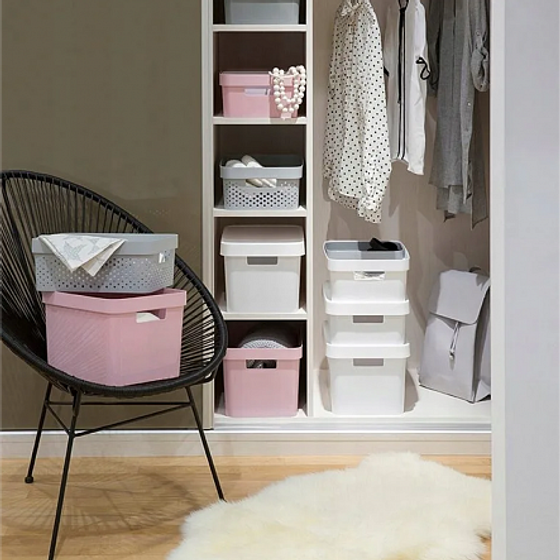 Коробка INFINITY с крышкой 17л серая