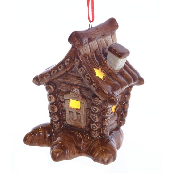 Украшение новогоднее &quot;Избушка&quot; с подсветкой , L7 W5 H8 см, (2хLR44), 3в.