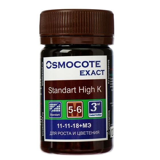 Удобрение Osmocote Exact Standard High K, 5-6 месяцев, 11-11-18 + 1,5 MgO+МЭ, гранулы, 50 мл