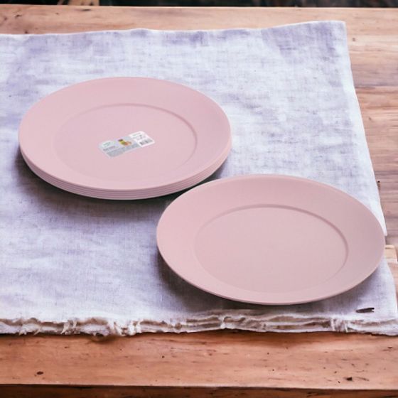 Набор тарелок обеденных SERVICE розовых 6шт 23.5см круглых