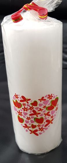 !09 НАБОР 3 ШТУКИ - Свеча декоративная "Сердечко" , 10x7x7 см. цвет ивори