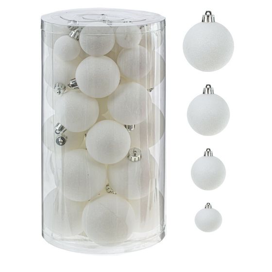 Набор из 40шт, Украшение новогоднее Шар &quot;Снежное очарование&quot;, D 6 см, L14,5 W14,5 H26 см