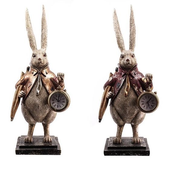 Фигурка декоративная &quot;Кролик&quot; с часами (LR44x1), L15 W12 H37,5 см, 2в.