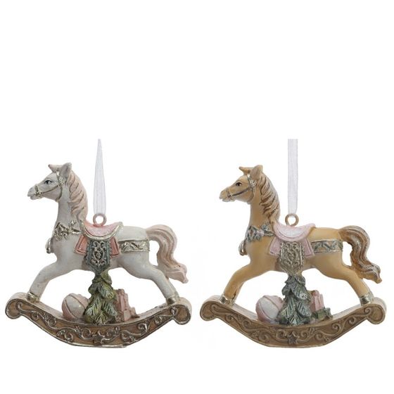 Фигурка декоративная подвесная &quot;Лошадка-качалка&quot;, L7 W2 H7,5 см, 2в.