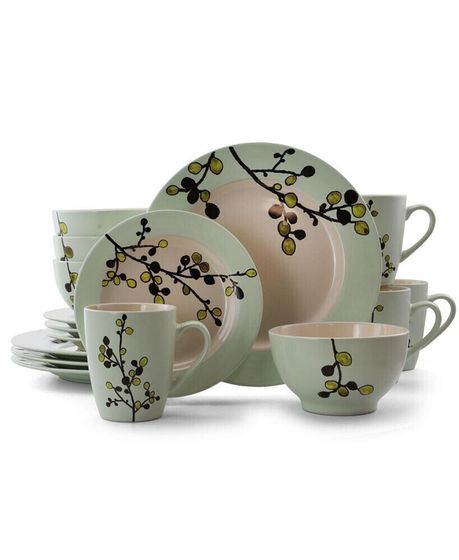 Retro Bloom 16 Piece Luxurious Stoneware Dinnerware Set