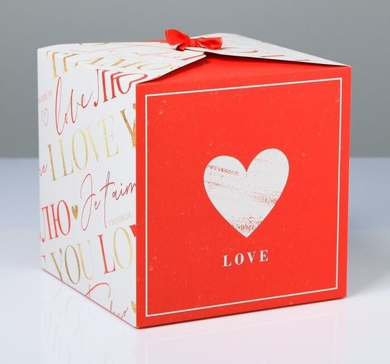 !09 Коробка складная 3 штуки «Люблю», 18 × 18 × 18 см.