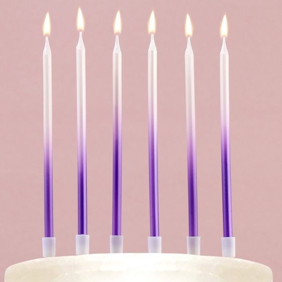 Свечи в торт &quot;В твой особенный день&quot;, фиолетовые, 6 шт.