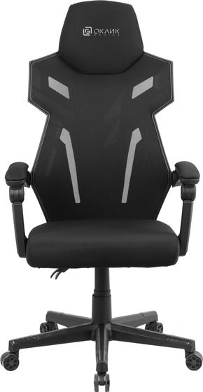 Кресло игровое Oklick 111G черный сиденье черный сетка/ткань с подголов. крестов. пластик черный