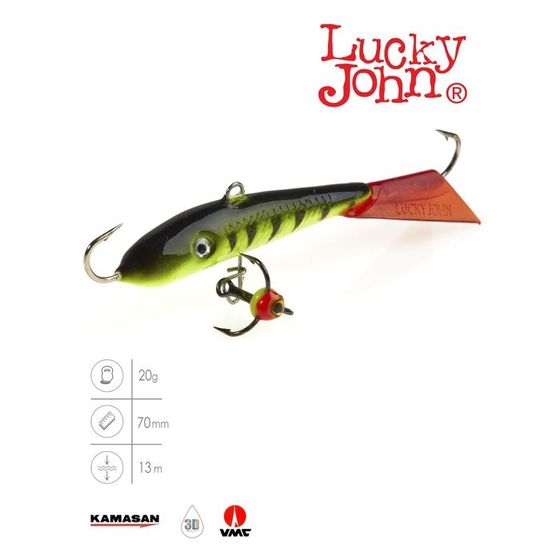 Балансир Lucky John FIN 5 + тройник, 7 см, цвет 31RT блистер