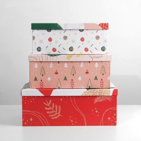 !09 Набор подарочных коробок 3 в 1 «Подарок для тебя», 26 х 17 х 10‒32.5 х 20 х 12.5 см, Новый год