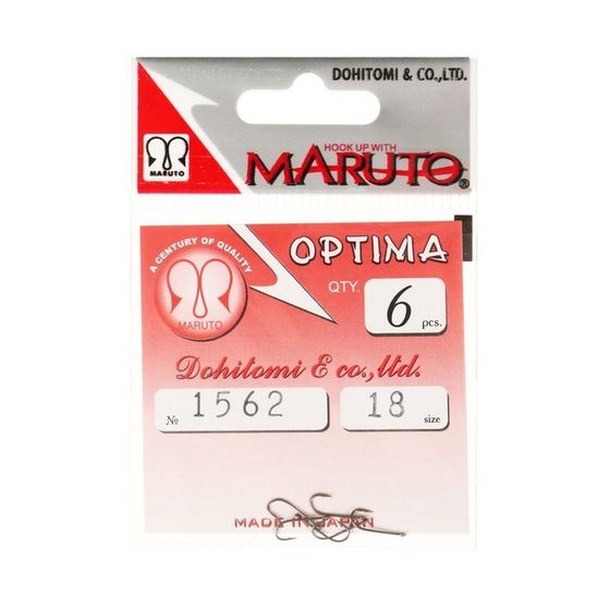 Крючки Maruto Optima 1562, цвет BR, № 18, 6 шт.