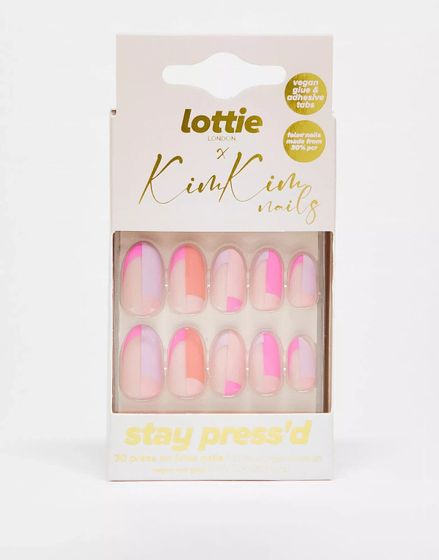 Lottie London X KimKim Stay Press&#39;d False Nails - Colour Block Party