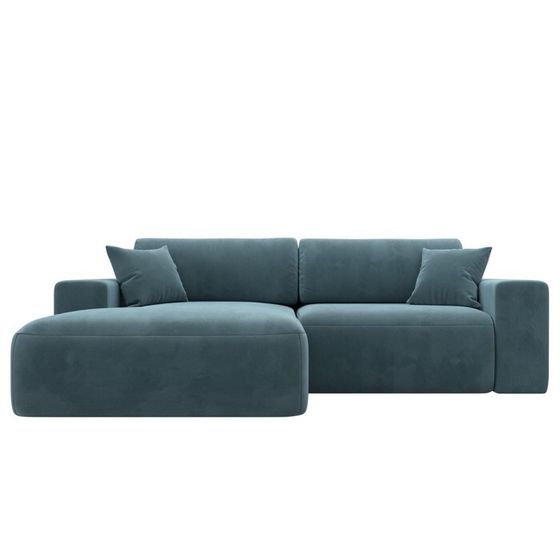 Угловой диван «Лига 036 Классик», левый угол, механизм еврокнижка, НПБ, велюр, бирюзовый