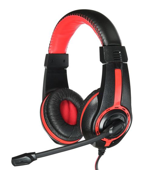 Гарнитура накладные Oklick HS-L200 проводные черный/красный (359484)