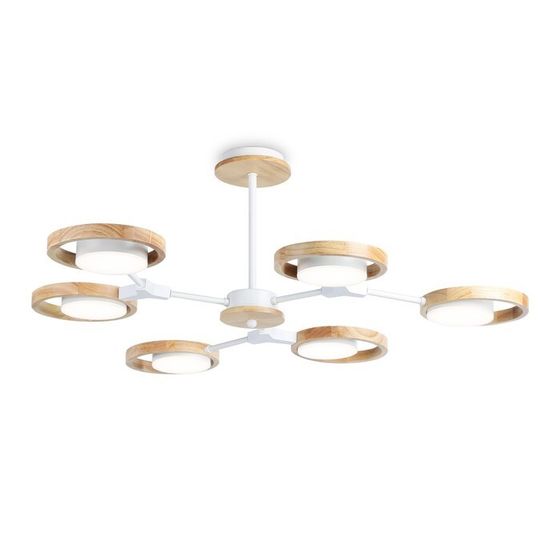 Светильник светодиодный подвесной Ambrella light, LineTech, FL51615, 6хLED, 42 Вт, 3150Lum, 3000-6400К, цвет белый, светлое дерево