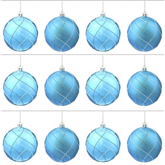 Набор из 12шт Украшение новогоднее Шар "Алмазная сетка", D 8 см, L35 W26,5 H8,5 см