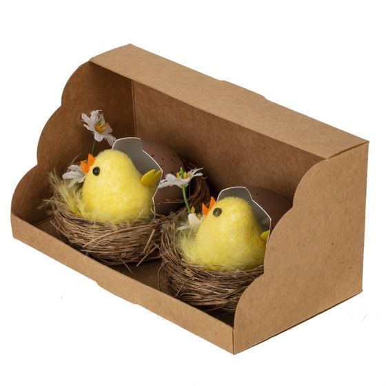 Набор из 2-х изделий декоративных "Гнездо пасхальное" (7*4,5), L15 W8 H7,5 см