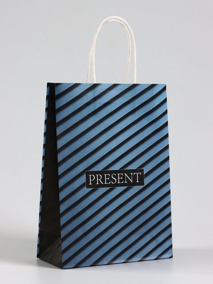 Пакет подарочный крафт Present, 18×8×25 см