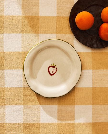 Fruit stoneware dessert plate