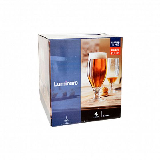 Набор бокалов для пива ВРЕМЯ ДЕГУСТАЦИЙ ТЮЛЬПАН 620мл 4шт