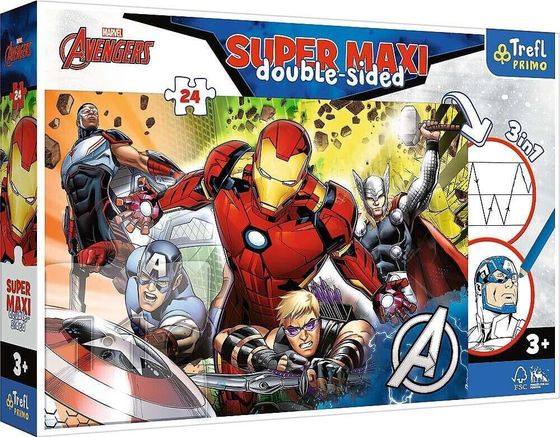 Двусторонний пазл Trefl 24 детали Super Maxi Strong Avengers 3in1