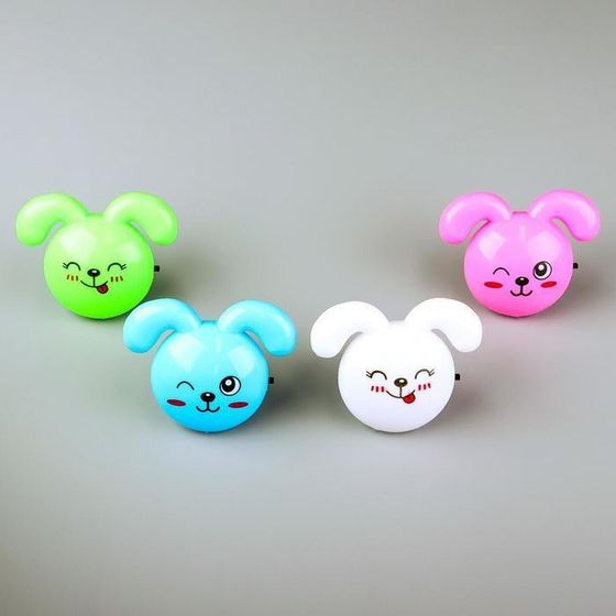 !09 Комплект из 2-х штук - Ночник LED "Кролик",7 см, 4W (V220) МИКС пластик