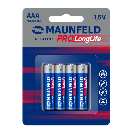 Батарейка Maunfeld PRO Long Life Alkaline ААА(LR03) MBLR03-BL4, блистер 4 шт.