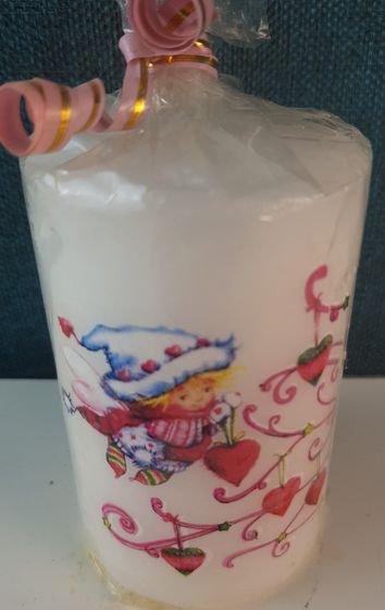 !09 Набор свечей 2 штуки - Свеча "Ангелок" 6x6x10 см., цвет белый