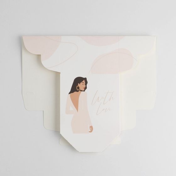 !09 Коробка подарочная складная (набор 3 штуки), упаковка, «С любовью», 12 х 8 х 12 см.