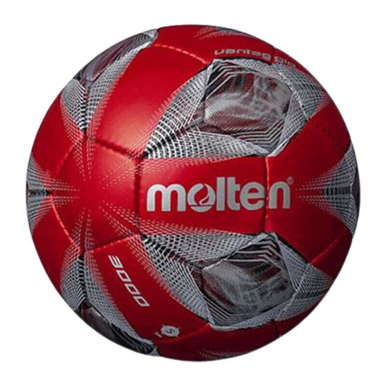 Molten Size 5 Ball Soccer PU Hand-Stitched Soccer Ball Unisex Metal Red