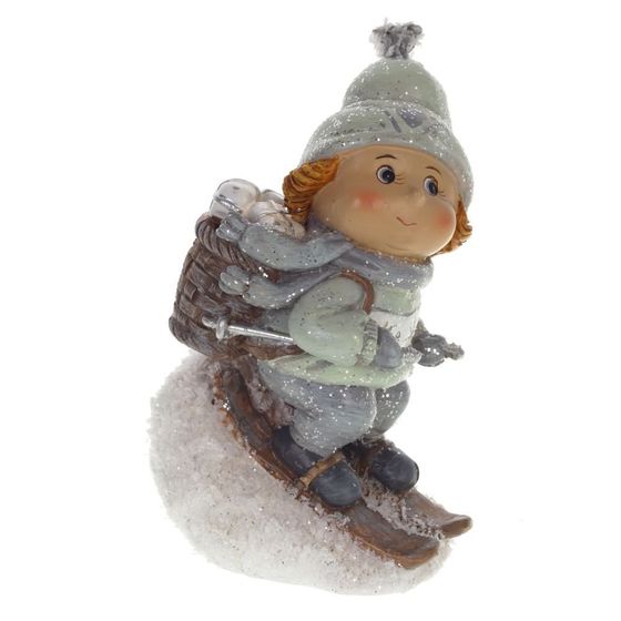 Фигурка декоративная &quot;Ребенок на лыжах&quot;, L7 W9 H13 см, 2в.