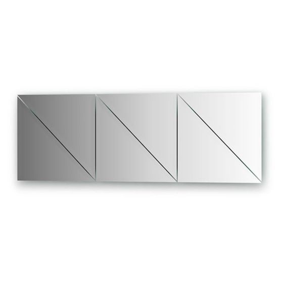 Зеркальная плитка с фацетом 15 мм, - комплект 6 шт треугольник 30 х 30 см, серебро Evoform