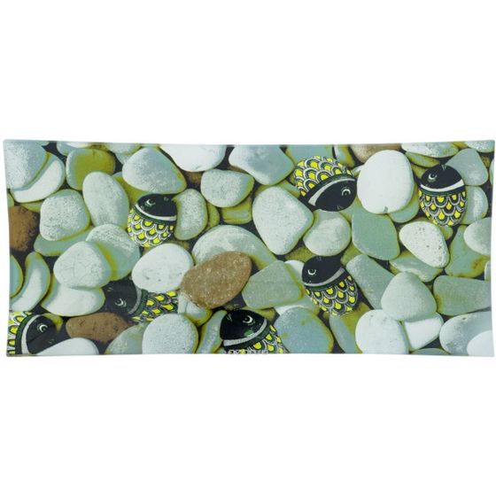 !09 Тарелка декоративная сервировочная "Камни" 28x12 см.