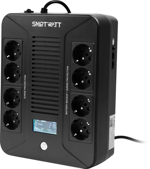 ИБП Smartwatt Safe pro LCD 600Вт 1000ВА черный