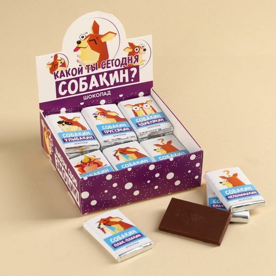 Шоколад в шоубоксе «Собакин», 360 г (12 г х 30 шт.)