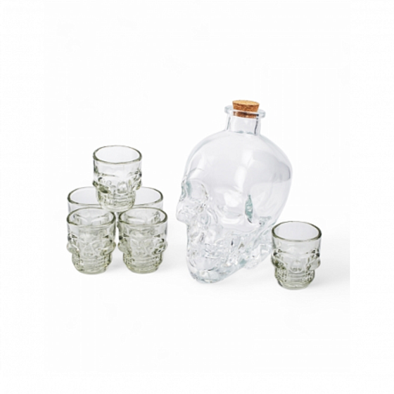 Набор SKULL 7 предметов (штоф 800мл  стопки 6шт 50мл)