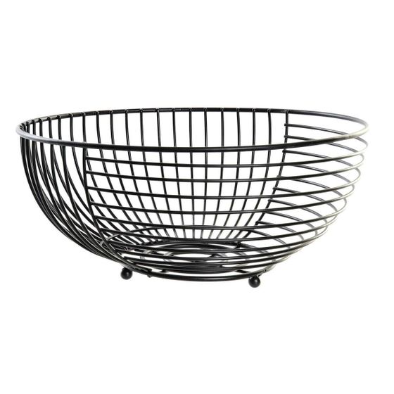 Ваза для фруктов DKD Home Decor черная металлическая 28 x 28 x 12 см