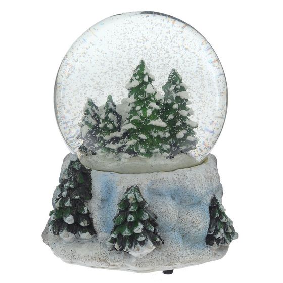 Фигурка декор в стекл шаре "Домик" (муз с ключ) D10 см, L12 W12 H14,5 см, 1 штука, дизайн микс